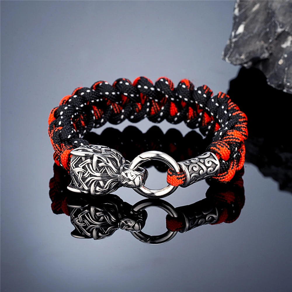 PENDRA Wolf Rune Steel Bracelet