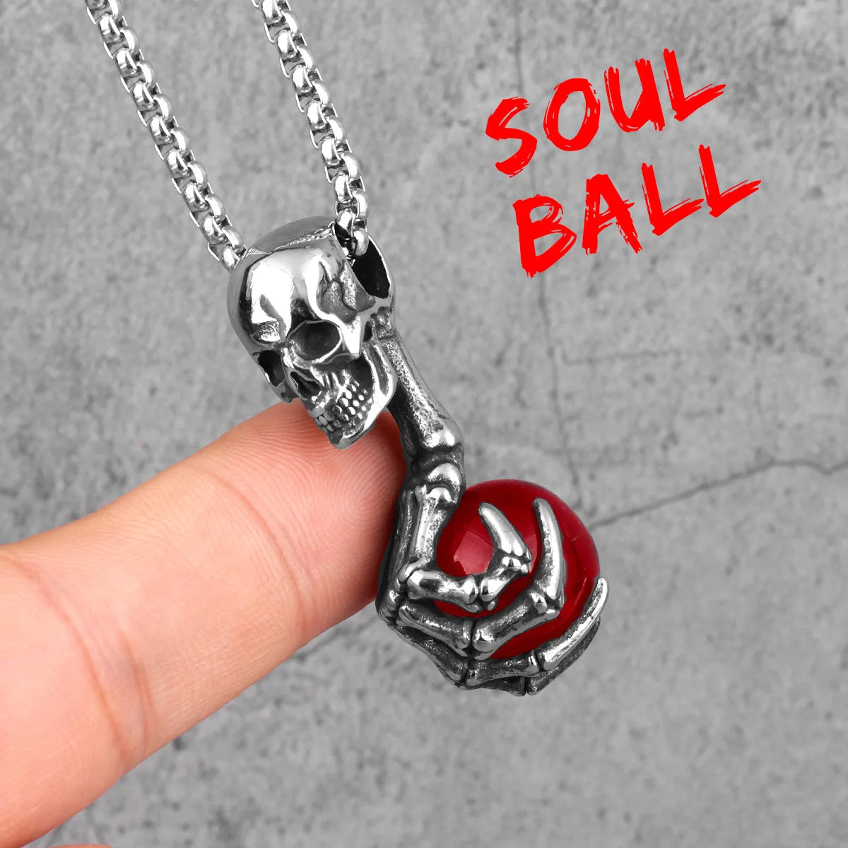 PENDRA Skull Claw Beads Steel Necklace