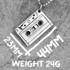 Rock Cassette Tape Stainless Steel Men Women Necklaces Pendants Chain Punk HipHop Fashion Jewelry Creativity Gift Wholesale