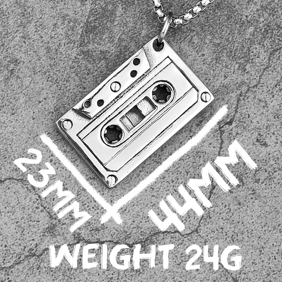 Rock Cassette Tape Stainless Steel Men Women Necklaces Pendants Chain Punk HipHop Fashion Jewelry Creativity Gift Wholesale