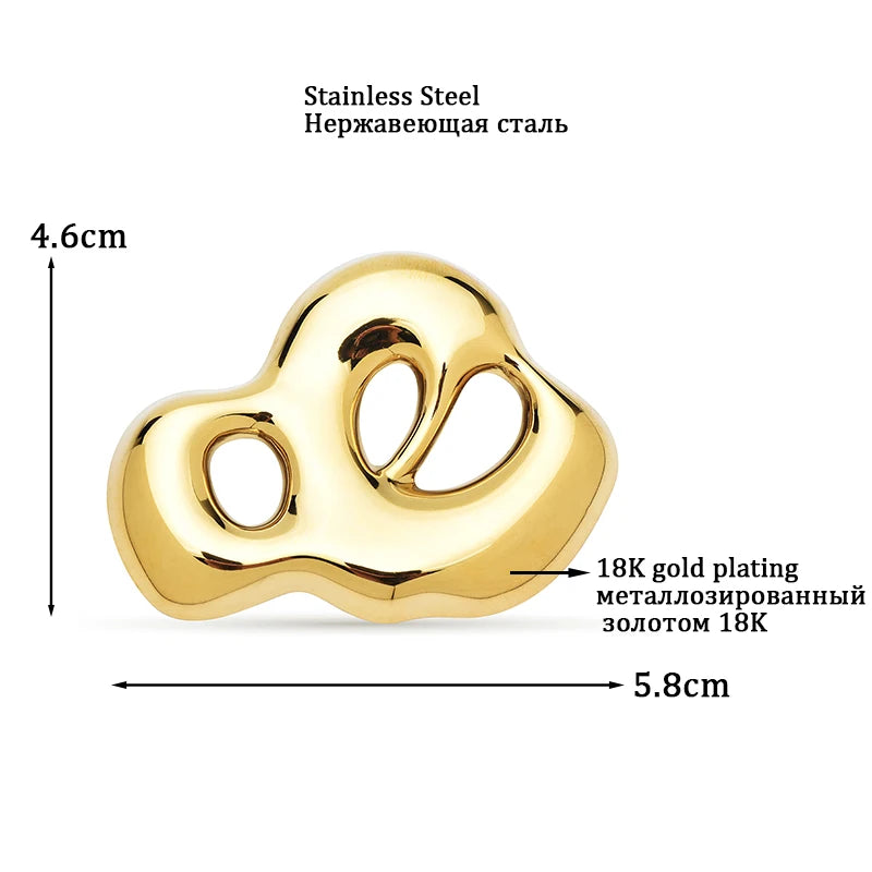 PENDRA Stainless Steel Art Cloud Brooch
