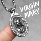 Virgin Mary Guadalupe Angel Cross Stainless Steel Men Necklaces Pendant Chain Amulet For Women Fashion Jewelry Gifts Wholesale