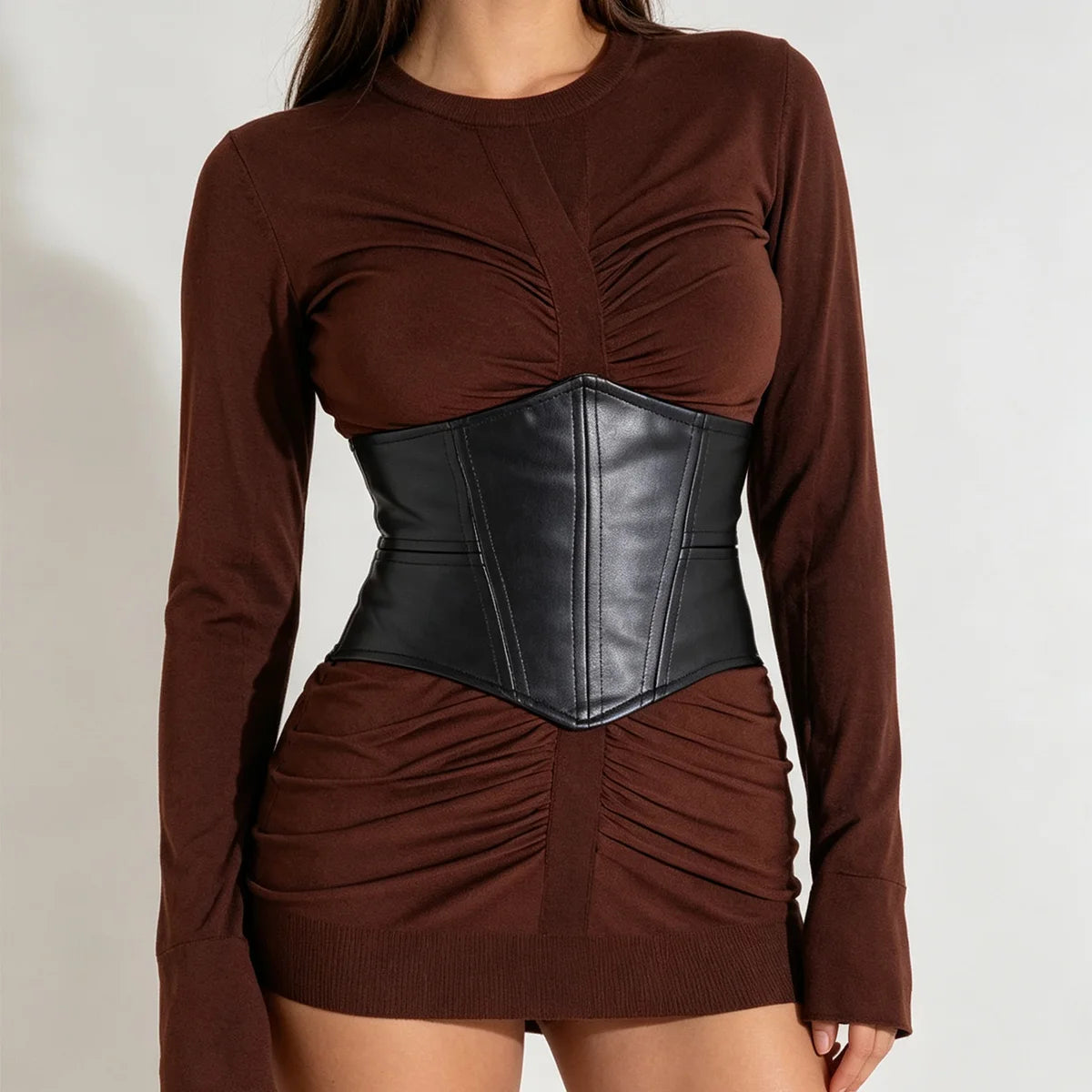 PENDRA Zaraaya Black Gothic Wide Corset Belt