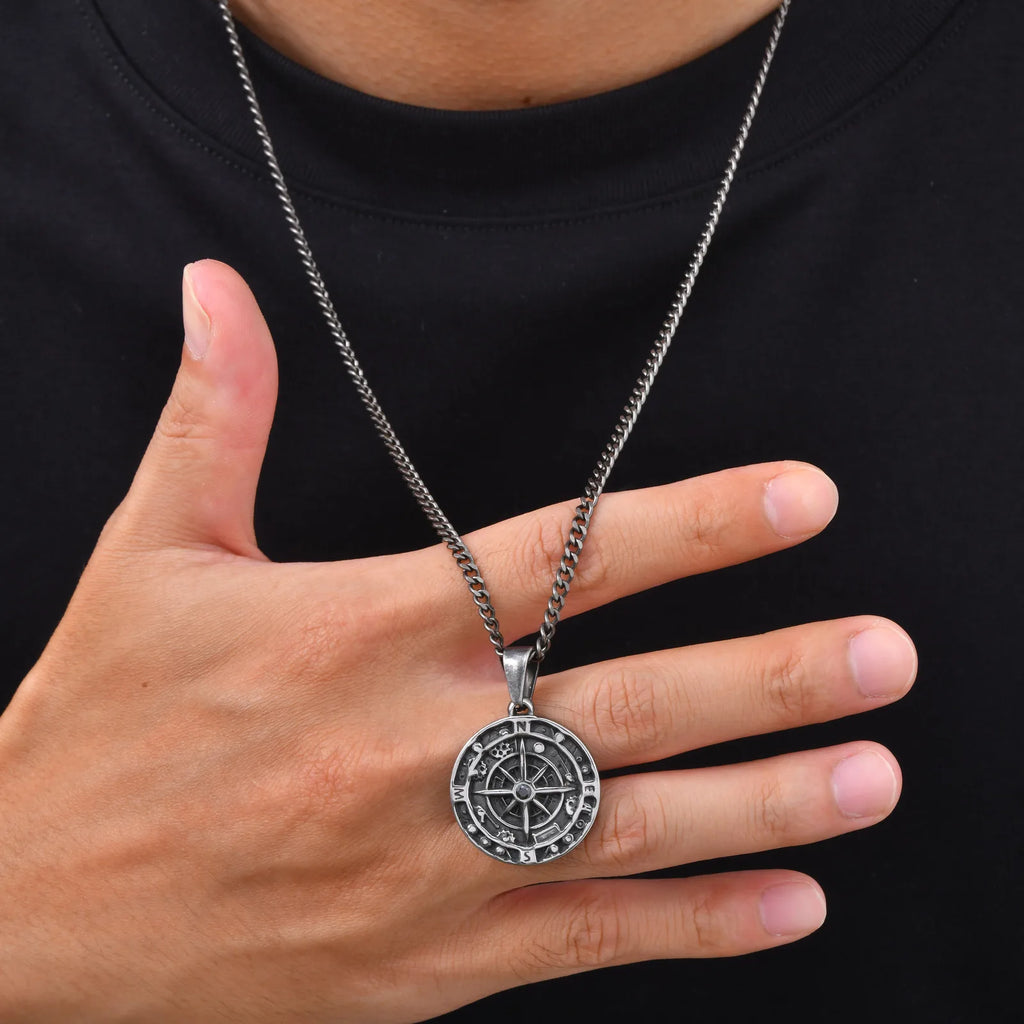 PENDRA Compass Antique Pendant Necklace