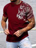 PENDRA Short-Sleeve Lion Print T-Shirt