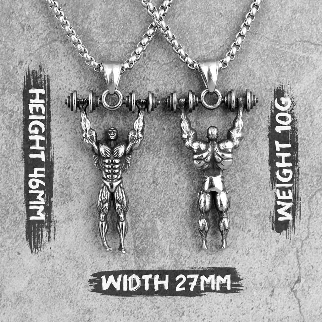 Dumbbells Bodybuilding Fitness Men Necklaces Pendant Chain for Boyfriend Male Stainless Steel Jewelry Creativity Gift Wholesale