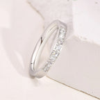 Silver Color Wedding Ring for Men Women,Never Fade Stainless Steel Engagement Ring,Stylish Couple Ring Gift