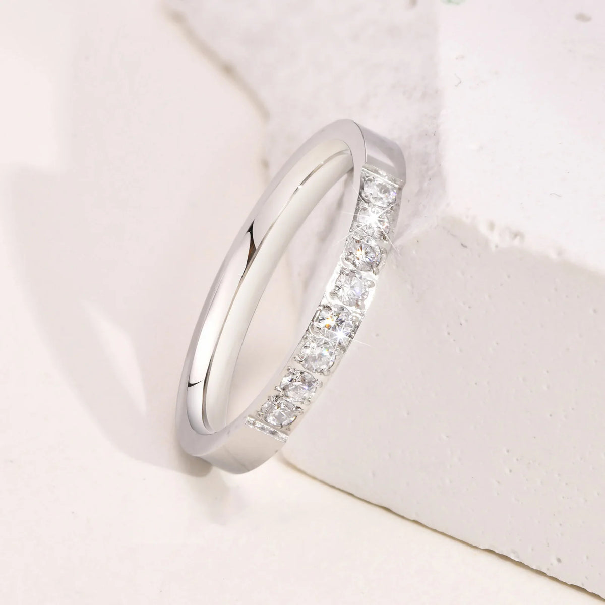 Silver Color Wedding Ring for Men Women,Never Fade Stainless Steel Engagement Ring,Stylish Couple Ring Gift