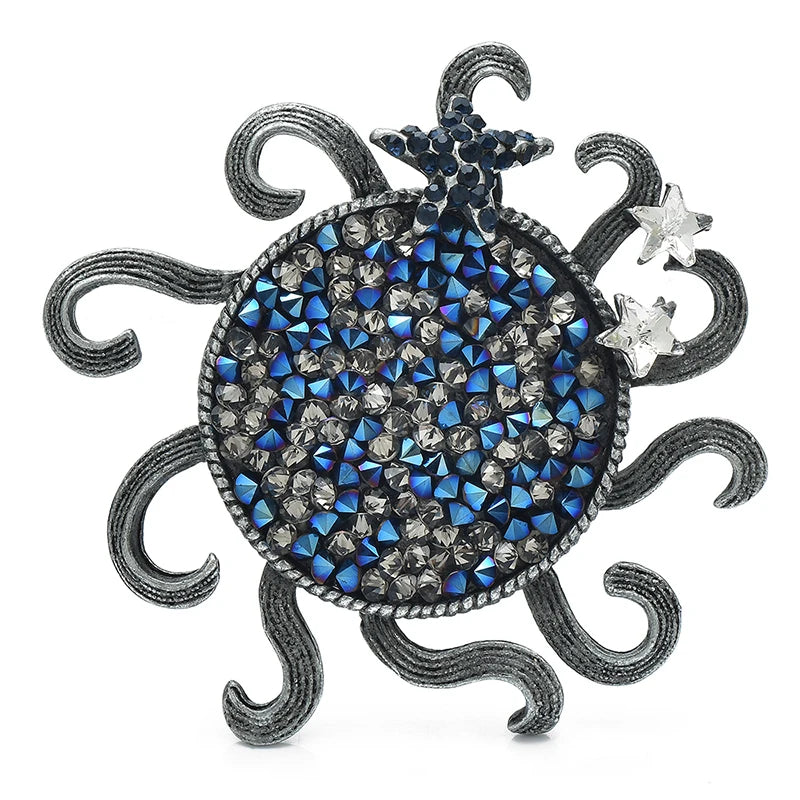 PENDRA Solstice Full-Crystal Sun Brooch