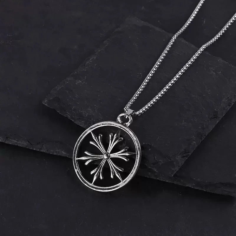 PENDRA Rockcross Retro Rock Disc Cross Pendant