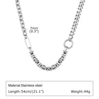 Punk Splicing Byzantine Necklaces for Men,Stainless Steel Cuban Chain Collars,Chunky Trendy Male Jewelry Gift