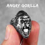 Stainless Steel Men Rings Gorilla Monkey Punk Hip Hop Cool Personality for Male Boyfriend Jewelry Creativity Gift Wholesale