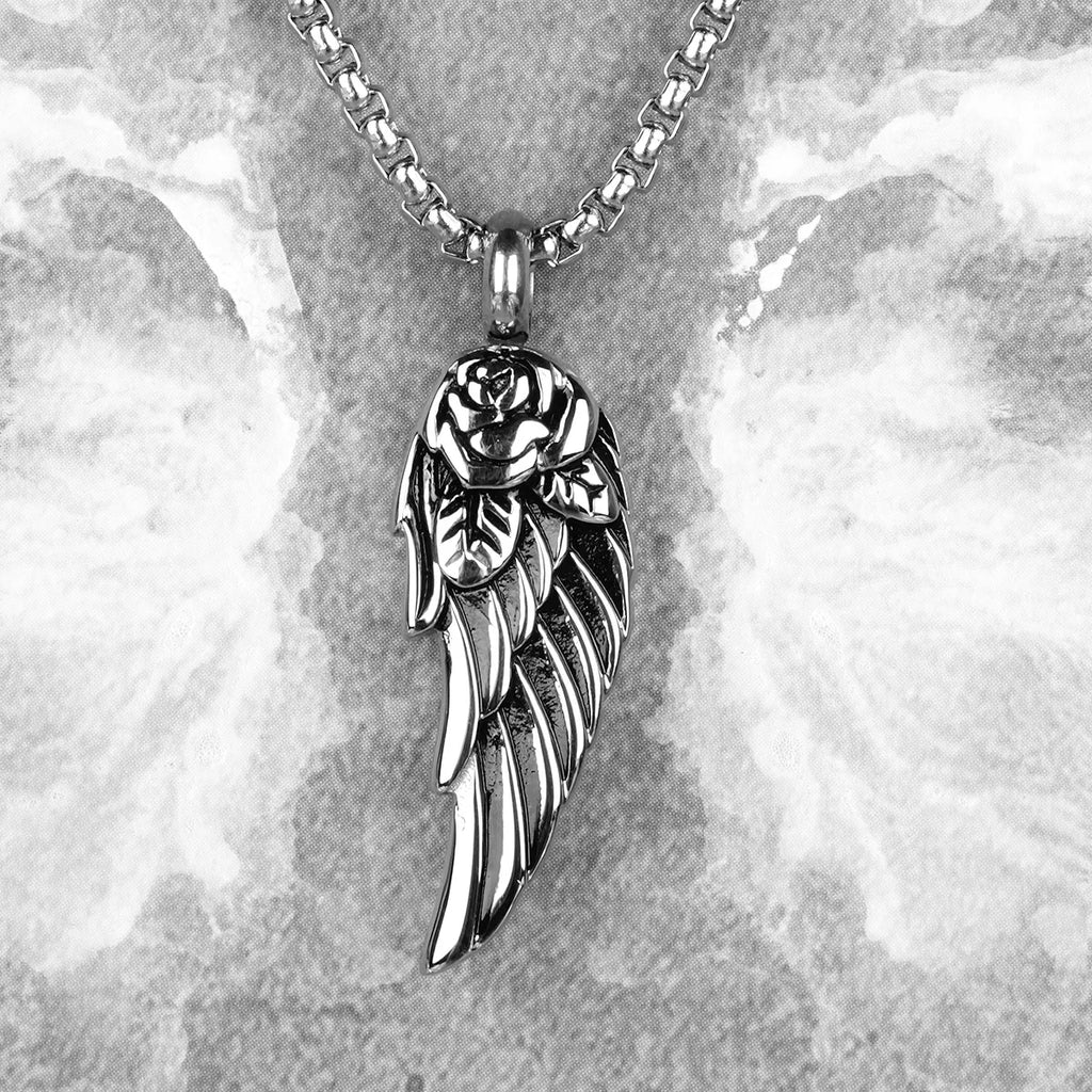 PENDRA Rose Wings Animal Steel Necklace