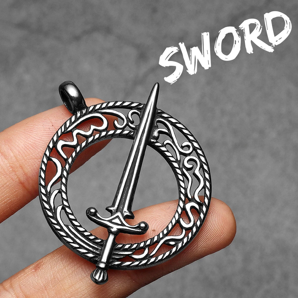 PENDRA Courage Sword Steel Necklace
