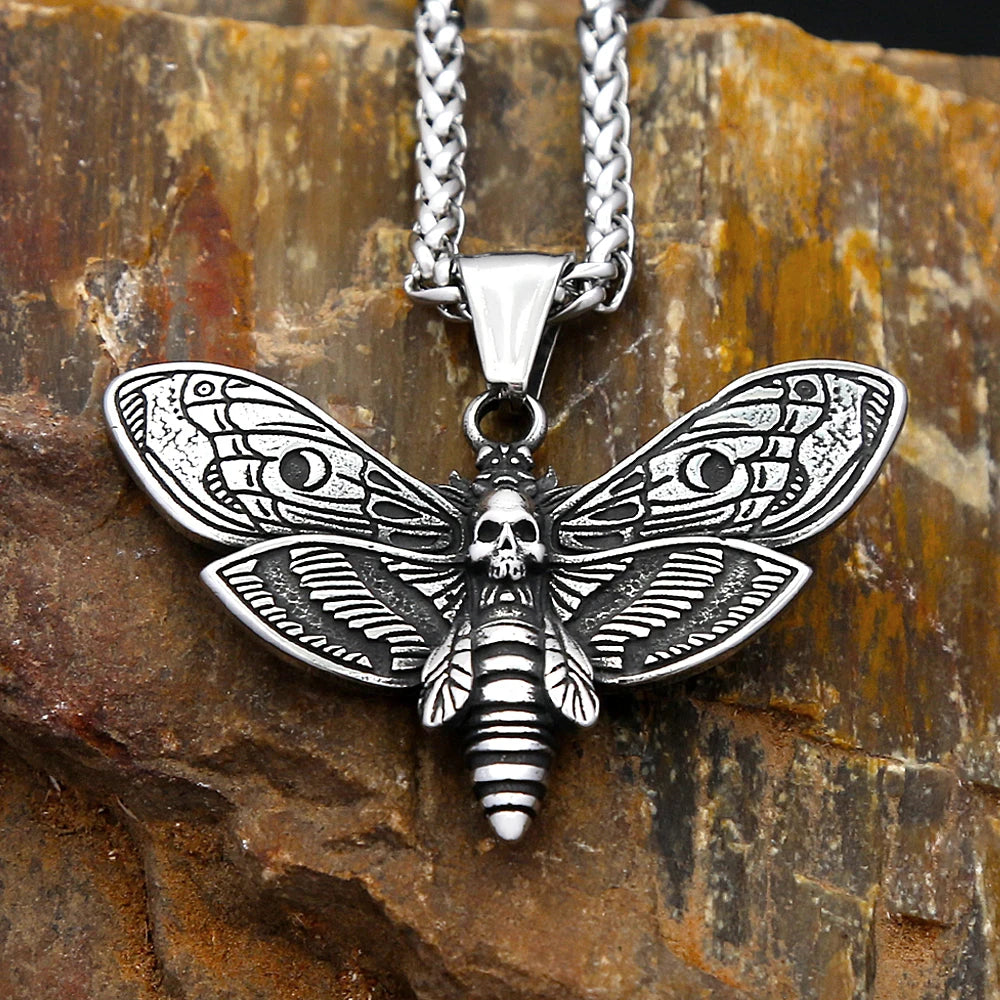 PENDRA Deathmoth Gothic Death Head Moth Necklace