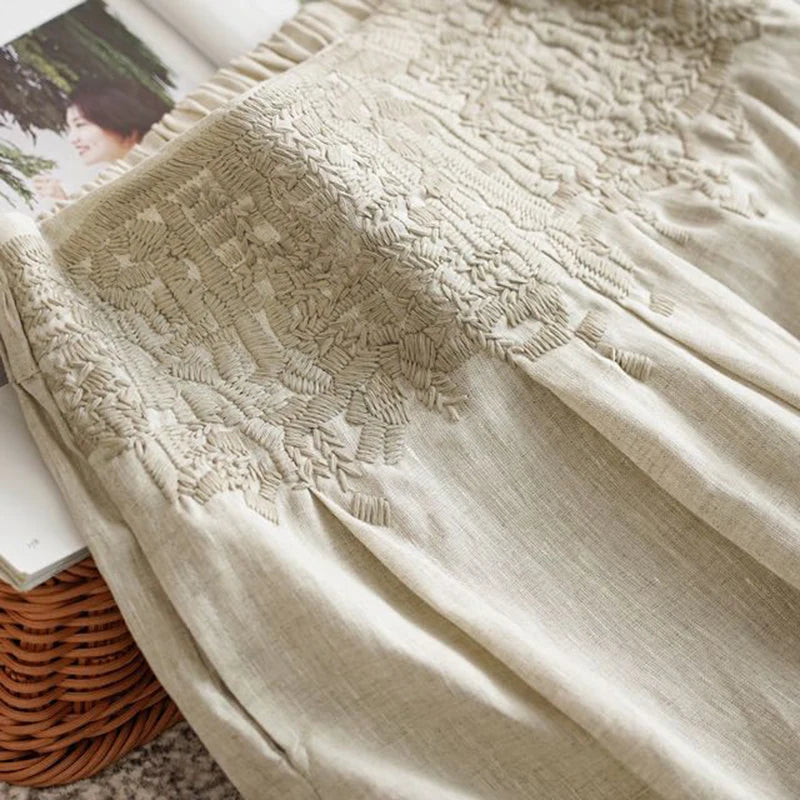 PENDRA Wide Leg Embroidered Pants