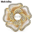 PENDRA Peonia Pearl Enamel Peony Brooch