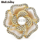PENDRA Peonia Pearl Enamel Peony Brooch