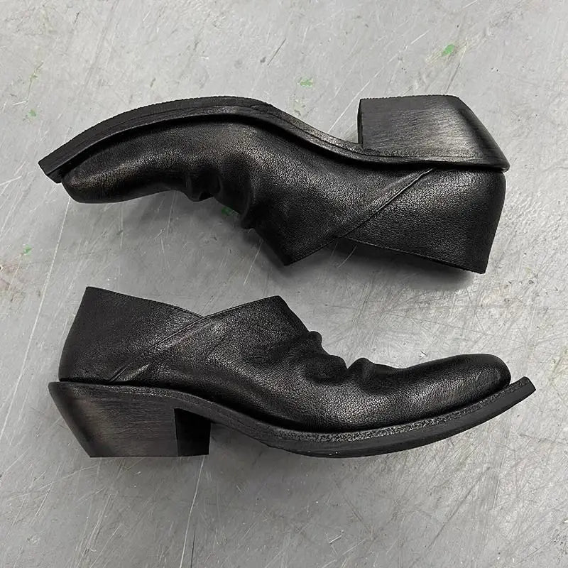 PENDRA Leather Platform Upturned Shoes