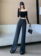 Advanced style suit pants women autumn high waisted slim fit versatile hanging down feeling casual and wide leg pants