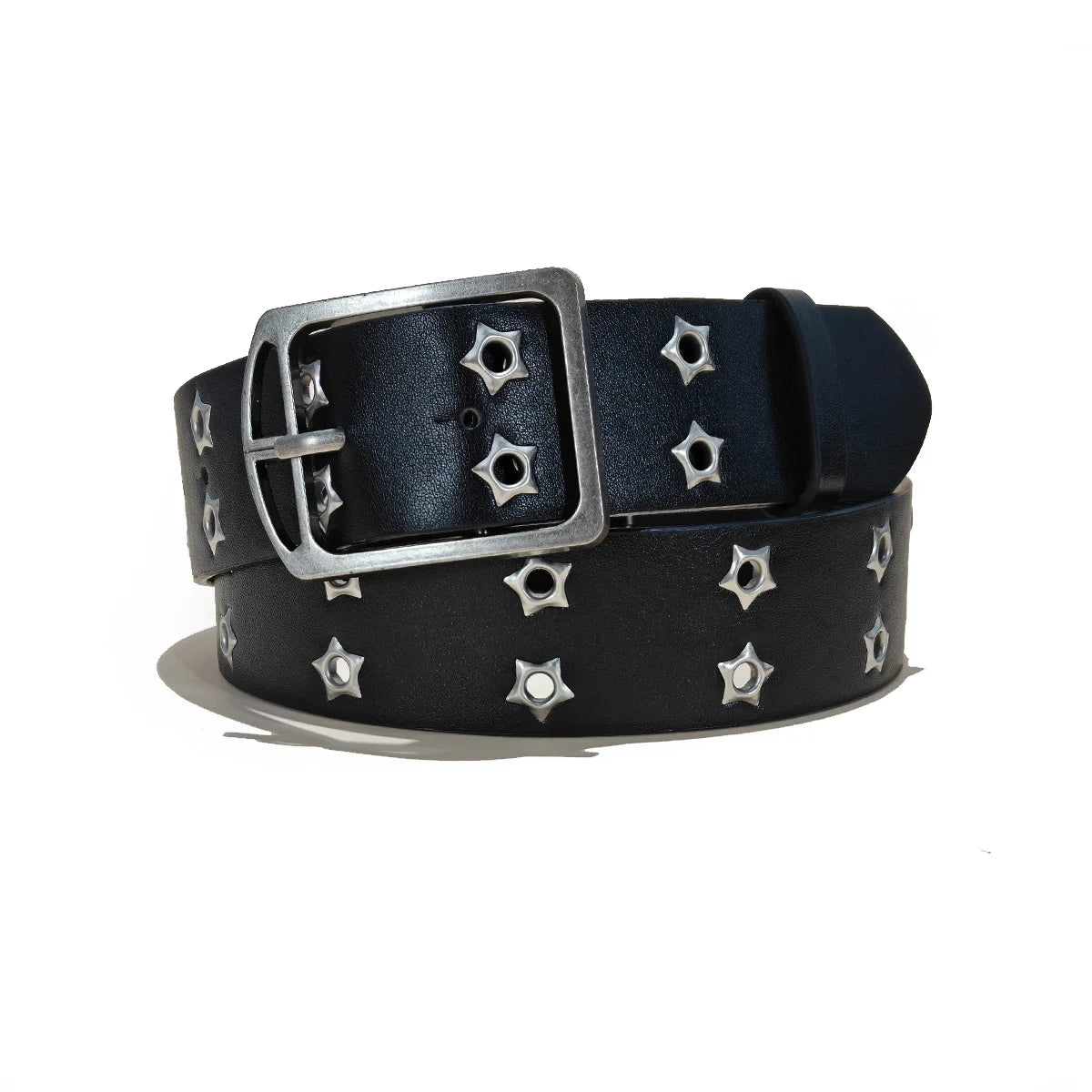 PENDRA Elarara Leather Black D-Buckle Star Belt