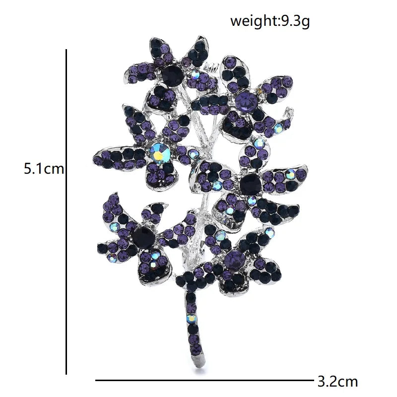 PENDRA Florielle6 Rhinestone Brooch