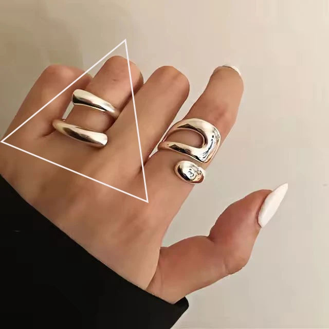 VENTFILLE 925 Sterling Silver Double Layer Vintage Twisted Ring For Female Gift Trend Open Adjustable Design Jewelry Wholesale
