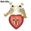 PENDRA New Design Heart Birds Brooch