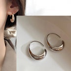 PENDRA Diamond Studded Hoop Sterling Earrings