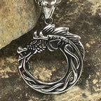 PENDRA Celtic Knot Rune Serpent Necklace