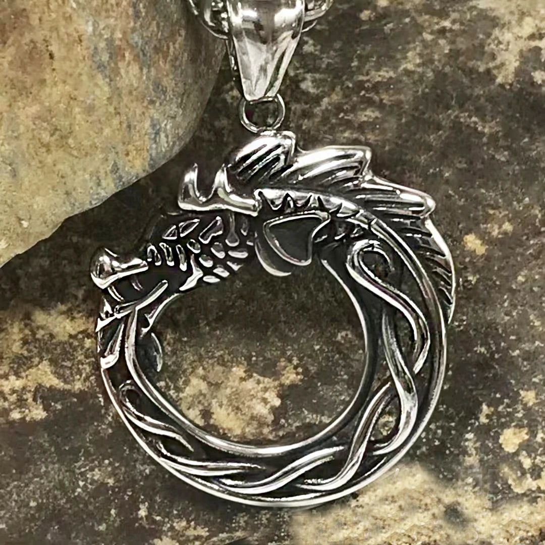PENDRA Celtic Knot Rune Serpent Necklace