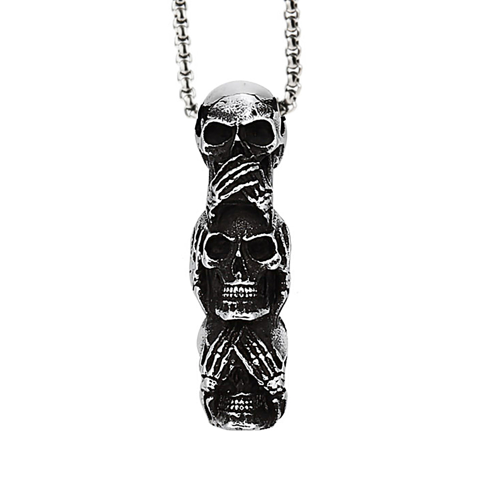 PENDRA Skullgoth Gothic Skull Pendant Necklace