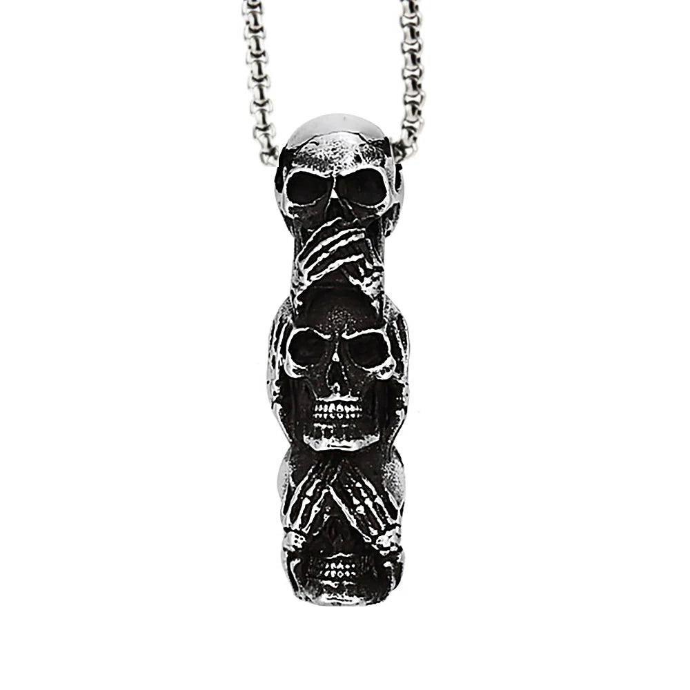 PENDRA Skullgoth Gothic Skull Pendant Necklace