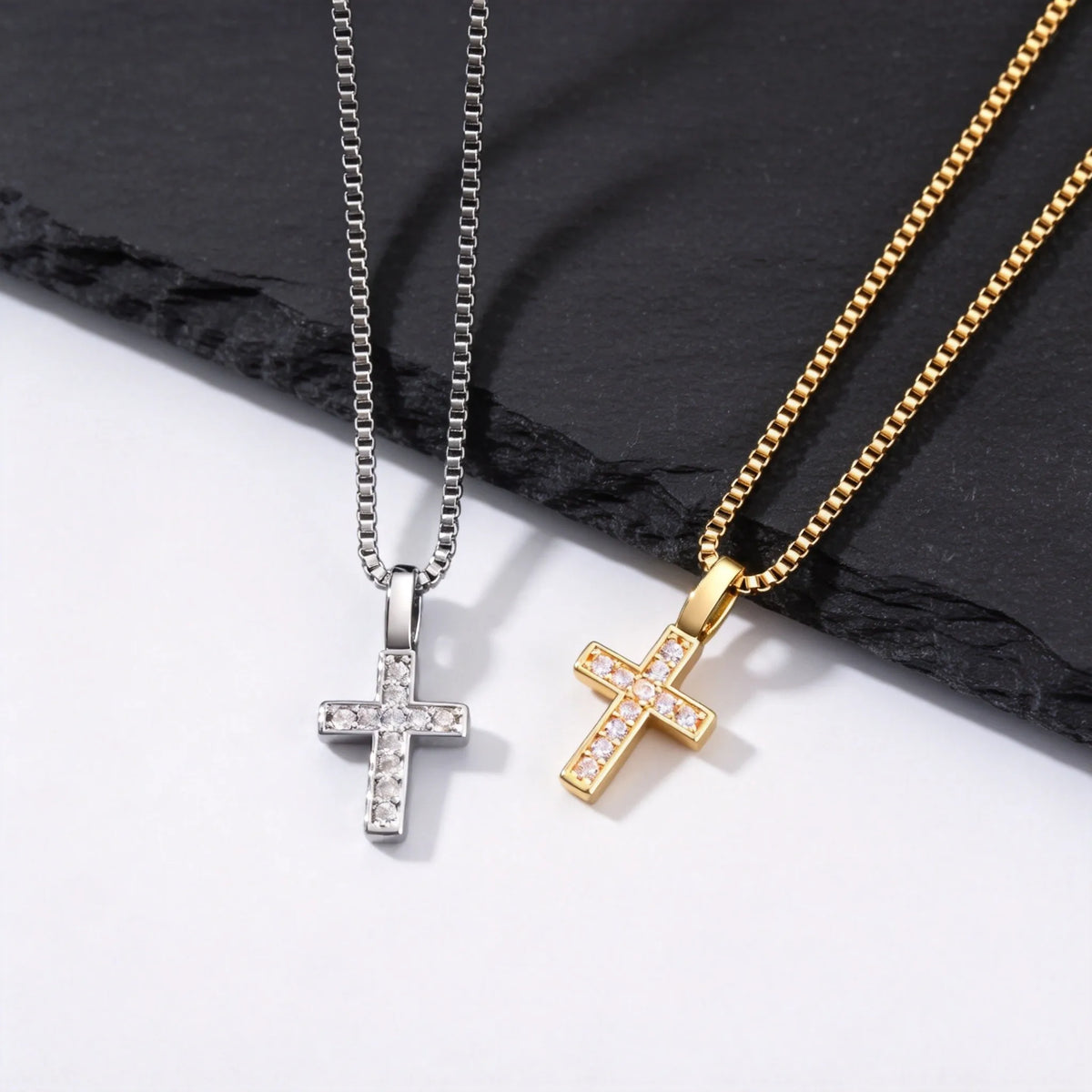 PENDRA Cross Zircon Pendant Necklace