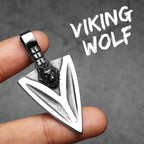 PENDRA Wolf Spearhead Steel Necklace
