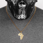 Africa Map Men Necklaces Pendants Chain Punk Hiphop Trendy for Boyfriend Male Stainless Steel Jewelry Creativity Gift Wholesale