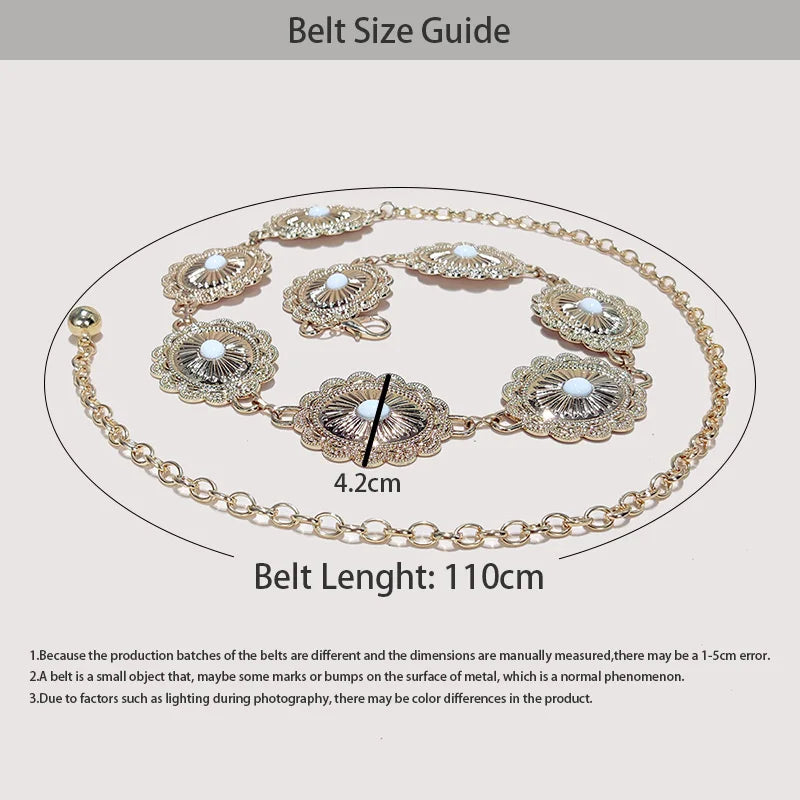 Retro Metal Waist Chain Women's Ethnic Accessory Versatile for Skirts Elegant High-End Luxury Designer Thin Belt New Fashion