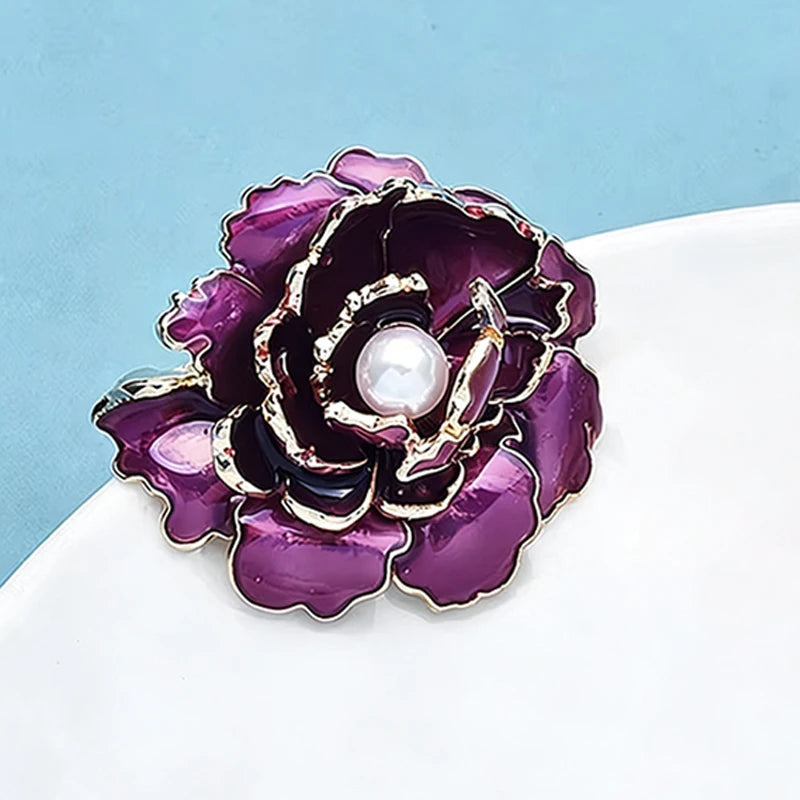 PENDRA Peonia Pretty Peony Flower Brooch