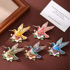 PENDRA Hummingbird Luminous Bird Brooch