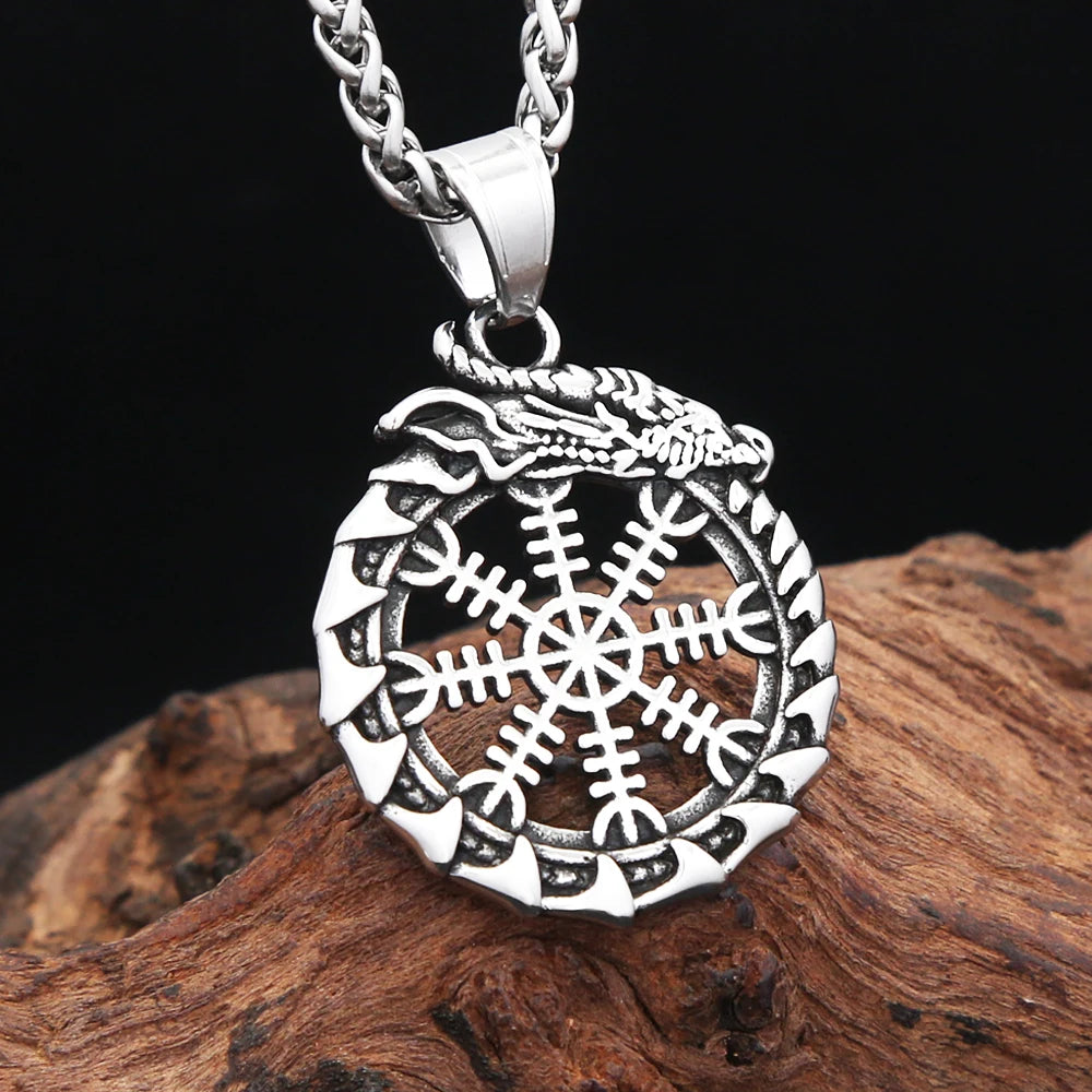 PENDRA Ouroboros Viking Dragon Snake Pendant Necklace