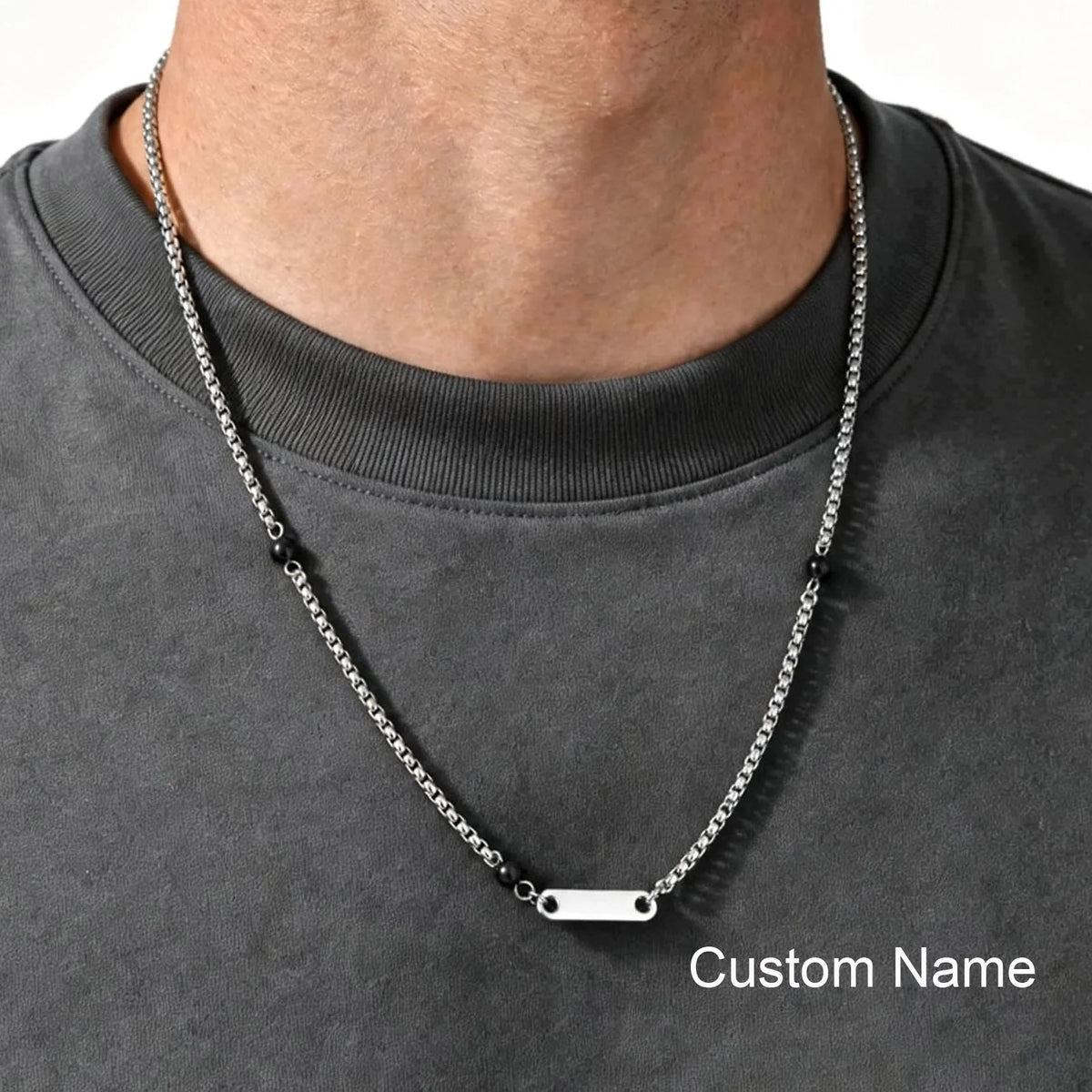 PENDRA Onyx Stone Chain Necklace