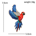 PENDRA Flying Parrot Rhinestone Brooch
