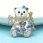 PENDRA Noel Rhinestone Christmas Bear Brooch