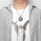 PENDRA Judaism Star David Steel Necklace