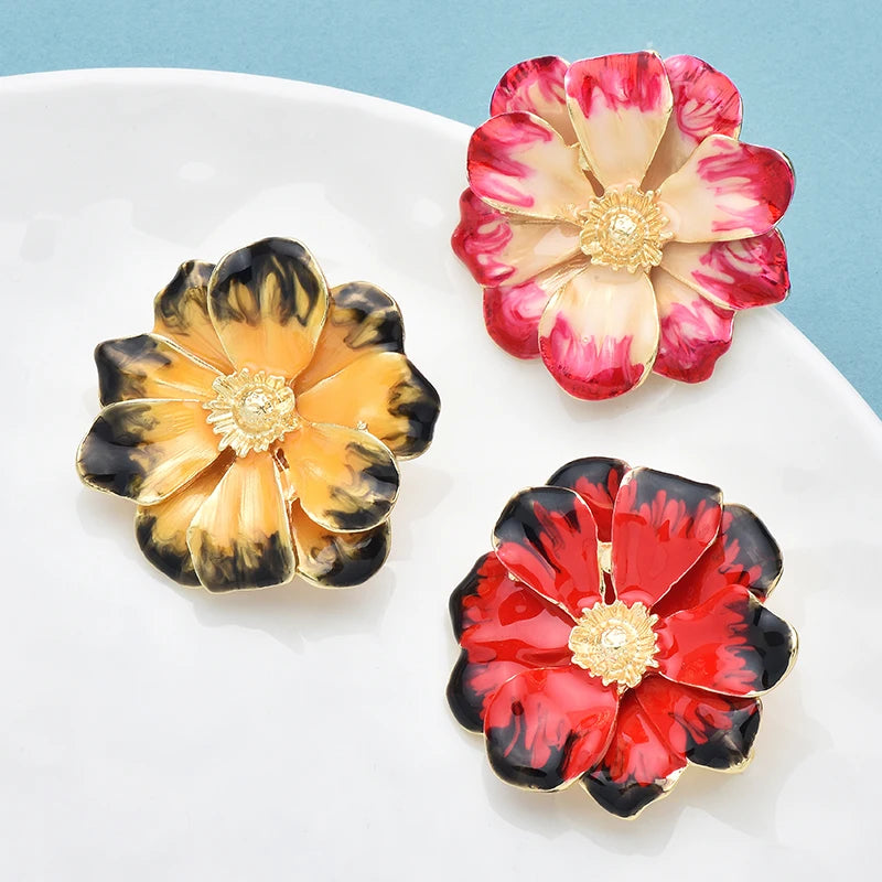 PENDRA Petalia Enamel Flower Brooch