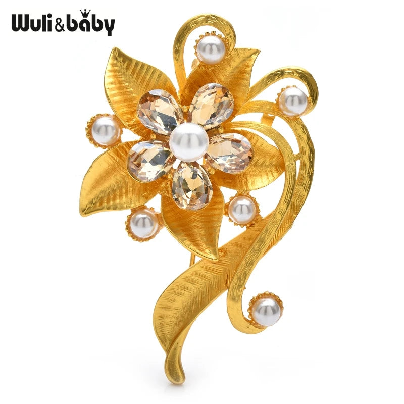 PENDRA Aurelia Gold-Color Flower Brooch