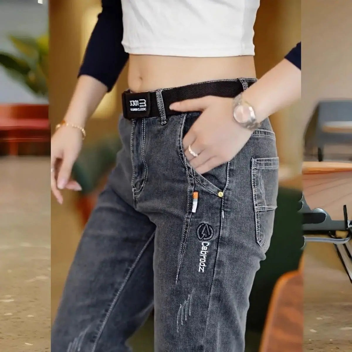 Men's Pants Korean Style 2025 Autumn New Men's Slim Straight Elastic High-end Casual Trousers Spring Autumn Low Rise Jeans