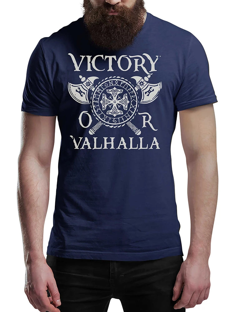 Viking Axe Shirt Norse Humor Tee Summer Daily Casual Men's T-shirt Street Fashion Short-sleeved Top Outdoor Sports Men's T-shirt
