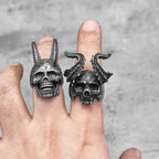 PENDRA Maleficent Skull Biker Steel Ring