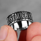 PENDRA St Michael Letter Steel Ring
